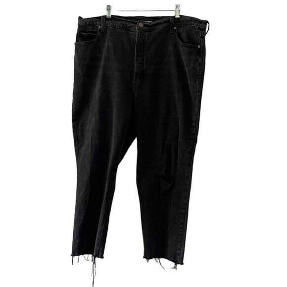 Old Navy Black Extra High Rise Straight 22 Cotton Blend Jeans - Picture 1 of 10